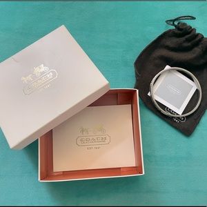 Pre-loved Coach Bangle silver color w/rhinestones
